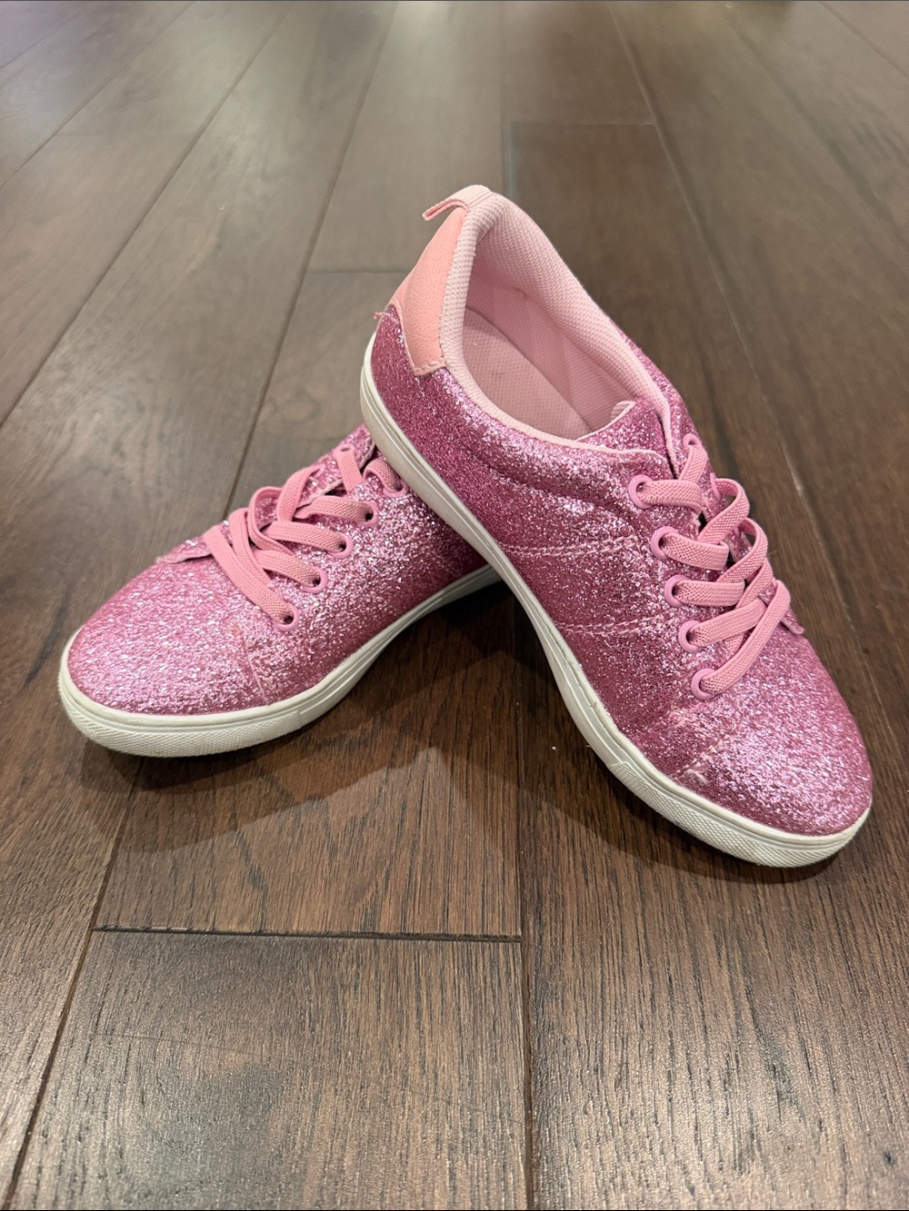 Bernal Kids Sparkle Pink Glitter Casual Sneakers Size 1 - C11-740